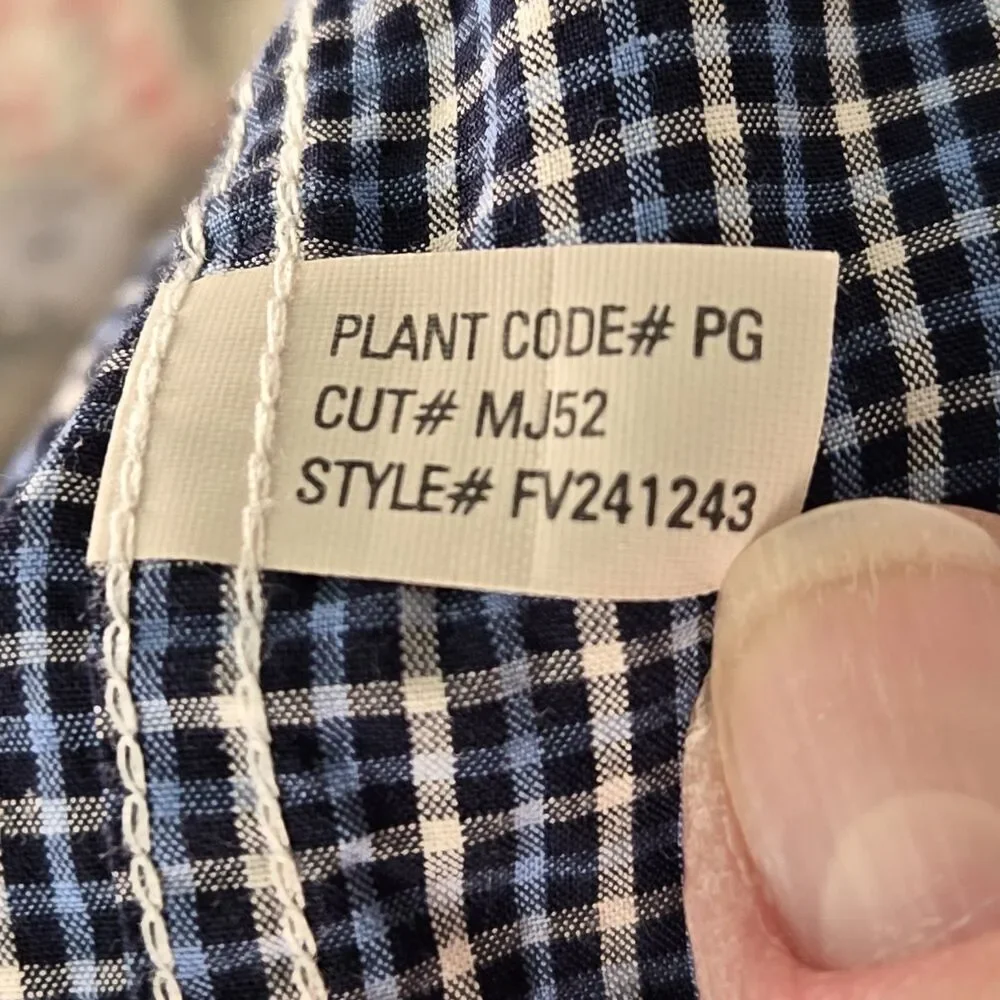 Ralph Lauren Short Sleeve Button Up Shirt Blue White Gingham Boys 5 Pony Logo